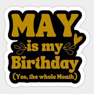 May Birthday Sticker